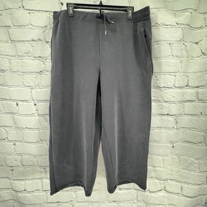 Member's Mark Pants Women's XL Gray Soft Sandwash Wide Leg Crop